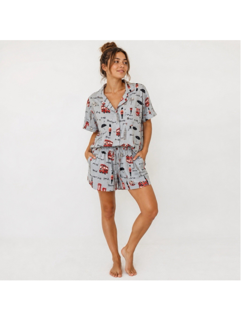 Star Dust British London Soft Cozy Novelty Short Sleeve Pj Set 1X NWT